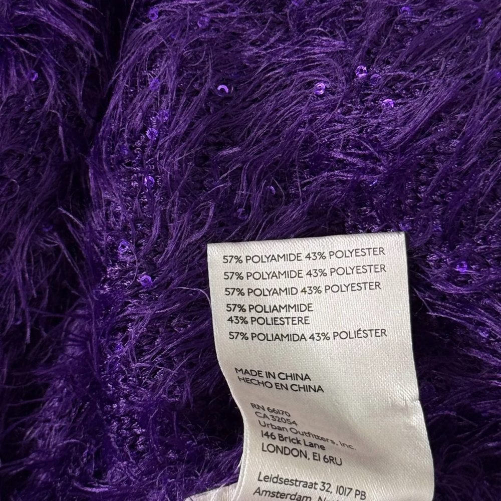 Free People, Purple Fuzzy Women's Purple Jacket - Picture 6 of 9